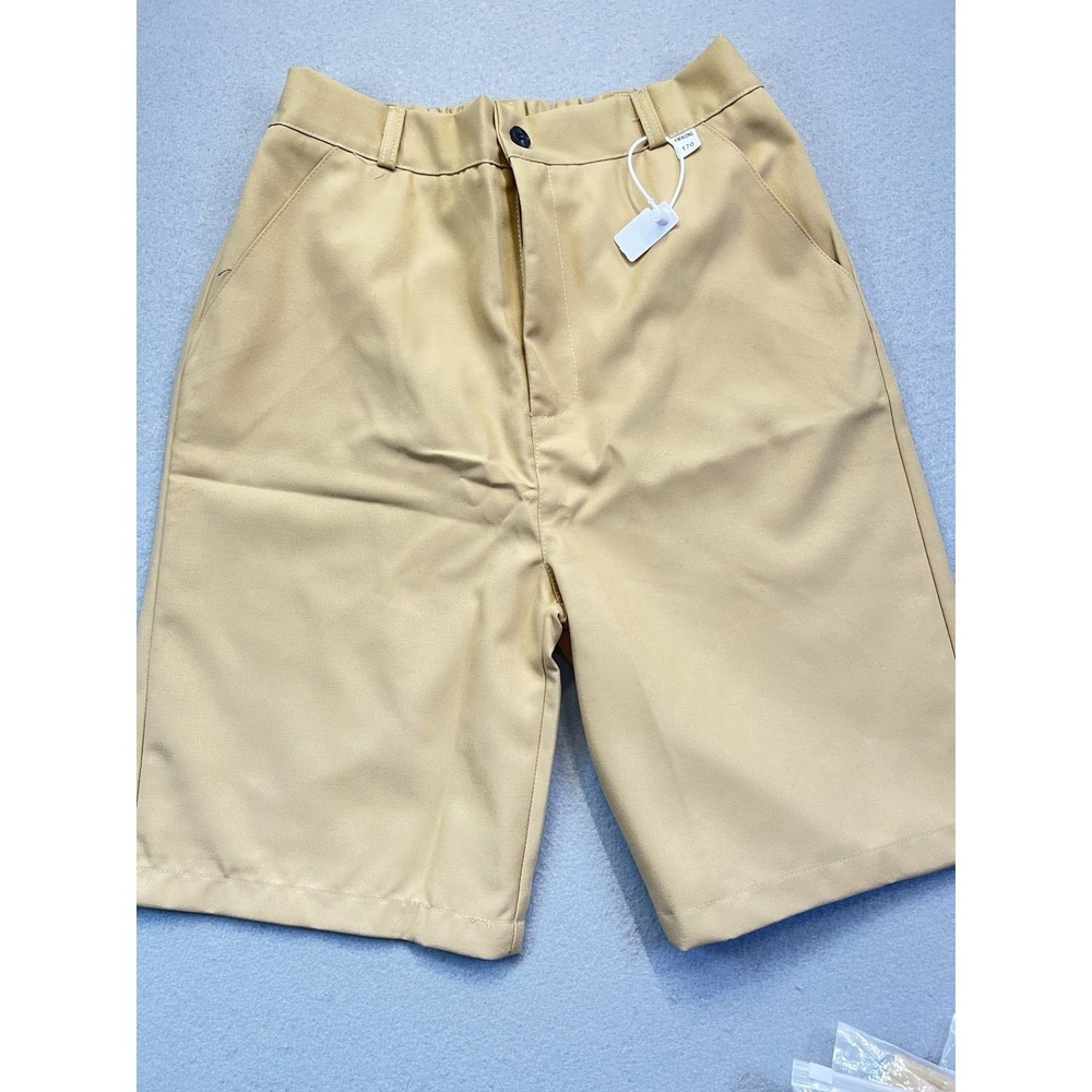 Boys 18/20 Khaki Shorts School Uniform Classic Minimalist Core Preppy Tan Brown‎